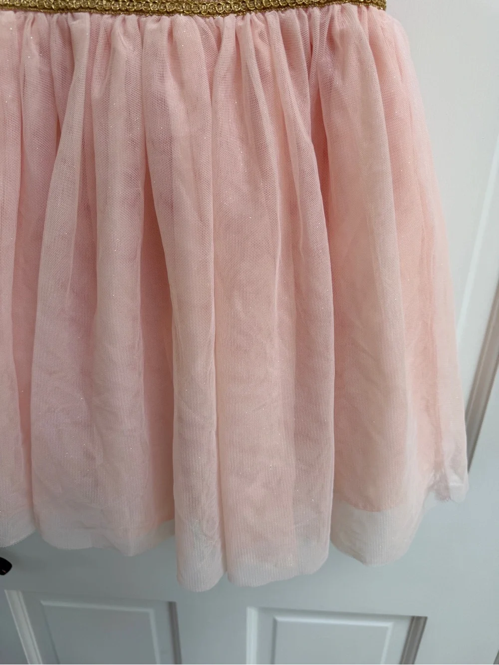 NWOT Mia & Mimi Girls 4T Pink Lace Tulle Sleeveless Formal Dress Gold Waist Trim
